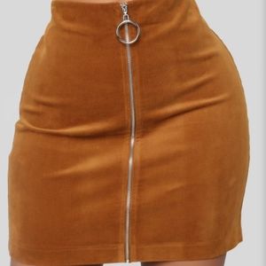 Corduroy Skirt in Camel